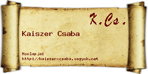 Kaiszer Csaba névjegykártya